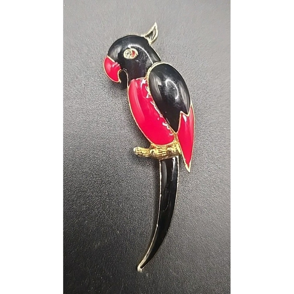 Tropical Bird Parrot‎ Brooch Pin 2 3/8"